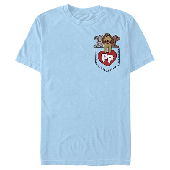 Men's Pound Puppies Puppy Pocket Graphic Tee Light Blue X Large