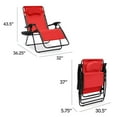 thumbnail image 2 of Best Choice Products Oversized Zero Gravity Chair, Folding Outdoor Patio Recliner w/ Cup Holder - Crimson Red, 2 of 7