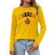 thumbnail image 1 of MHFRRA Camiseta de Manga Larga para Mujer con La Bandera del Día de Canadá y La Hoja de Arce Canadiense. Amarillo, 1 of 3