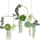 thumbnail image 2 of Juego de 2 guirnaldas decorativas doradas con marco de flores de metal, 2 of 6