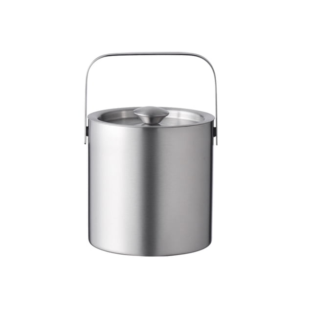 Mesa de Acero Inoxidable Clásico Redondo Cubo de Hielo, Cubo de Bebida Refrigerador de Acero Inoxidable, Vino Refrigerado Y Cerveza, Reuniones Familiares Botella de Acero Inoxidable de 101,4 Oz