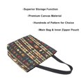 thumbnail image 3 of FORMRS Womens Canvas Tote Bag with Zipper Inner Pocket Shoulder Handbag, Beige Geometric, 3 of 7