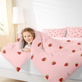 thumbnail image 5 of Homewish Kawaii Sweet Strawberry Bedding Comforter Set,Cute Daisy Flower Twin Comforter Sets,Pink Red Bedding Set For Girl Teens,Super Cozy Room Decor Reversible,2pcs, 5 of 9