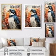 thumbnail image 4 of Designart "Curious Penguins Amidst Flower Scenery" Penguin Floater Framed Wall Decor, 4 of 5