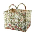 thumbnail image 2 of Floral Quilted Storage Basket with Handles, Foldable Fabric Laundry Basket Car Storage Organizer for Clothes Toys Sundries(A, One Size), 2 of 6