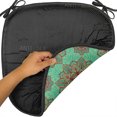 thumbnail image 6 of Turquoise Chair Seating Cushion Set of 12, Eastern Oriental Pattern of Mandala Traditional Geometric Art, Seat Pads for Office with Anti-slip Backing, 16"x16", Green Red Yellow, by Ambesonne, 6 of 7