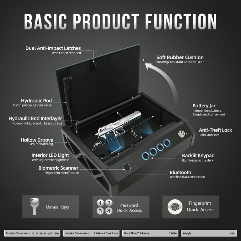 SentrySafe Biometric Gun Safe For Pistol With Fingerprint