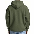 thumbnail image 5 of Hsovts Hoodies for Men Full Zip Drawstring Hooded Waffle Knit Sweatshirts with Pocket Lightweight Loose Tops Army Green XL, 5 of 7