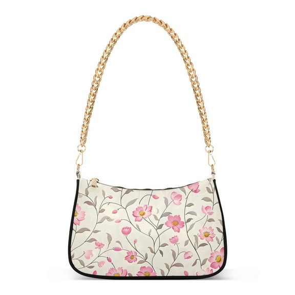 Little Flowers Floral Women Handbags Shoulder Bag Cross Body Bag with Crossbody Strap Hobo Bags Chain Strap