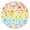 波西米亚春天彩虹花卉浴帘 72x72 版本3, variant on Decorative Round Tablecloth with a Lively Boho Floral Motif, Elastic Hem Provides Secure Fit on 56 Inch Diameter Tables
