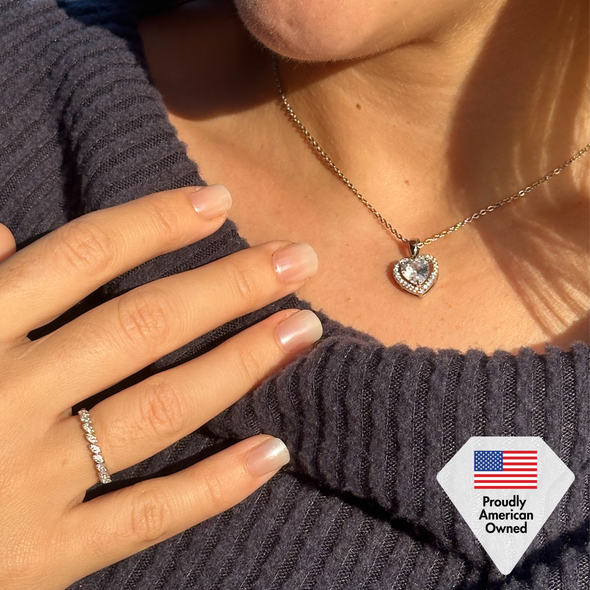 Cate & Chloe Amora 18K White Gold Heart Necklace photo 6