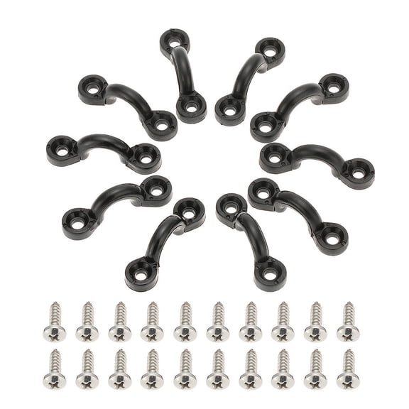 10pcs Nylon Bungee Deck Loops Tie Down Pad Eye with 20 Screws for Boat Kayak Deck Rigging Kit