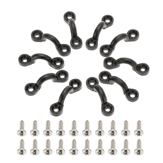 Kit de cubierta elástica Lazos de cubierta de elásticos de Nylon 10pcs amarre ojo Pad con 20 tornillos para barco cubierta de Kayak Rigging Kit Tipo 1