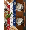 thumbnail image 2 of Table Runner Dresser Scarves 120 Inch Long, White Red Blue Stripes and Stars Linen Dining Table Runners American Flag Independence Day Tabletop Scarf for Wedding Holiday Party Kitchen, 2 of 7