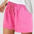 thumbnail image 2 of vigerkar Casual Shorts for Women Comfy Elastic Waist Drawstring Pocket Shorts Pants Pink, XXL, 2 of 9