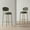 Green, variant on Set of 2 Upholstered Bar Stools with Backrest and Footrest, Velvet Counter Stool with Gold Metal Legs, Round Dining Chairs for Kitchen Island, Home Bar, Creamy White