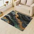 thumbnail image 1 of Black Green Marble Rug, Artistic Marble Texture Door Mat 2x3, Modern Luxury Area Rug Soft Low Pile Floor Small Rugs Non-Slip for Bedroom Kitchen Entryway Carpet ZX&-256, 1 of 7
