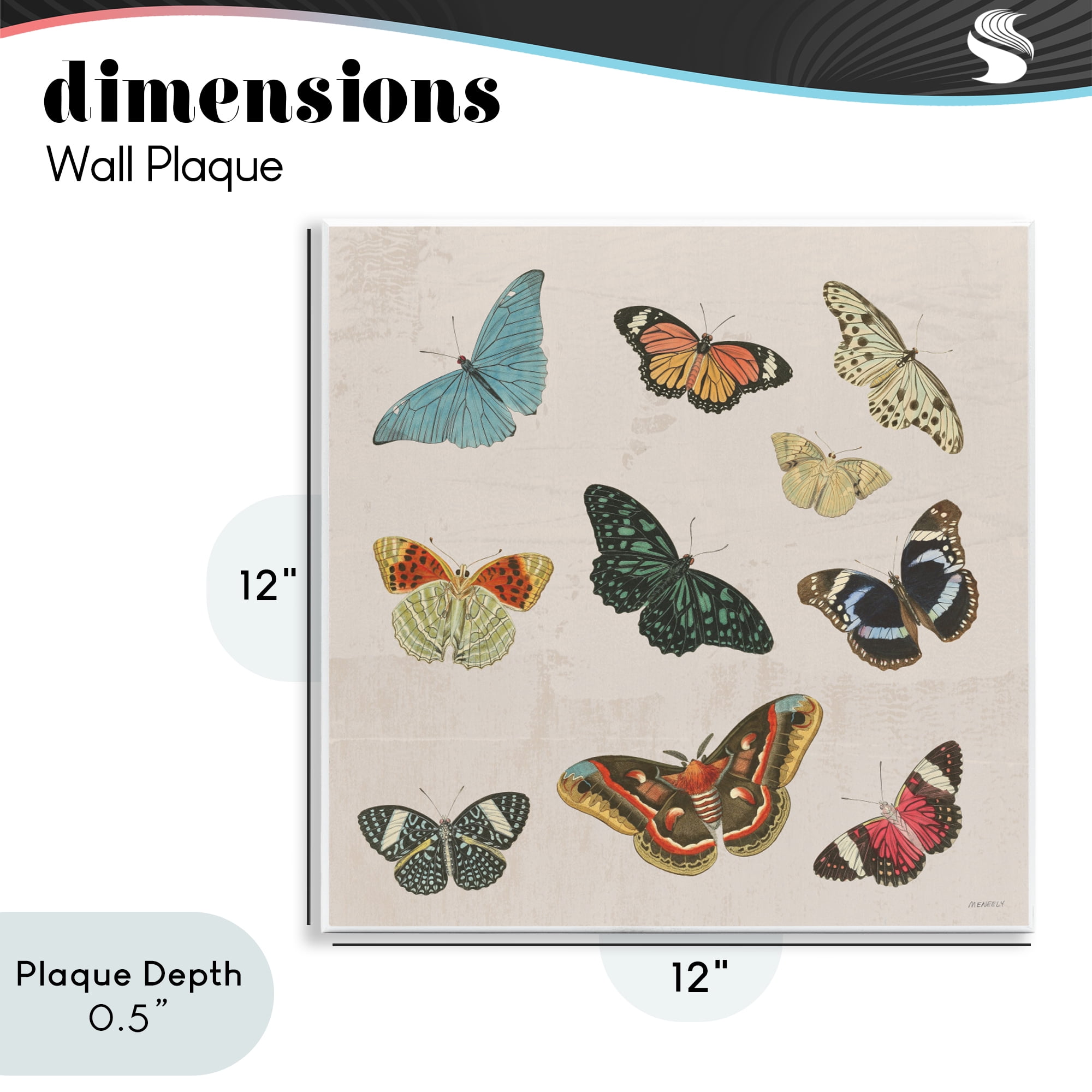 Stupell Industries Vintage Butterfly Flight Wall Plaque Art, design by Dan Meneely
