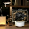 thumbnail image 6 of Cauagu Gothic Raven Portrait for Rectangle Acrylic Night Light - Acrylic Modern Bedside Light with LED Light Lamp Base - Decorative Night Lamp for Restaurant Bar Cafe Shop, 6 of 9