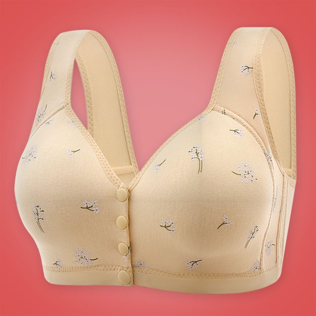 Sports Bras for Women, Front Closure Beauty Back Full Coverage ComEasy Close Front Buckle Corset, Beige L-5XL,