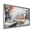 thumbnail image 2 of Designart "Winter Cityscape German Charm III" Landscapes Framed Wall Art Decor - Traditional White Winter Landscape Living Room Framed Canvas Art, 2 of 6