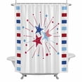 thumbnail image 2 of Independence Day Stars Shower Curtain for Bathroom Decor, Modern Abstract Red Blue Stripes Stars Waterproof Fabric Shower Curtain, 72"x84" Set with 12 Hooks, 2 of 9