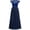 Navy, variant on Sngxgn Dresses for Women Front Tie Cap Sleeves V Neck Midi Bodycon Dress(Green,S)