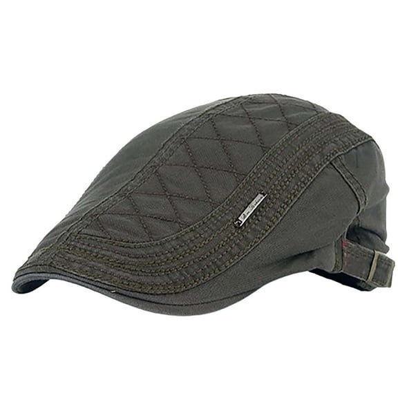 Unisex Retro Quilted Newsboy Cap for Adults Breathable Cotton Flat Cap with Adjustable Buckle for Spring Summer Fashion Outdoor Travel Everyday Casual Apparel Accessory