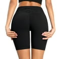 thumbnail image 4 of Xuanfei Women Solid Color High Waist Butt Lift Tummy Control Yoga Shorts with Pockets, 4 of 5