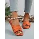 thumbnail image 3 of Snakeskin Embossed Slide Sandals, Black Elegant Snake Print Slides, 3 of 4