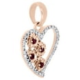 thumbnail image 2 of 10K Rose Gold Reddish Ruby Round Diamond Love Heart Pendant 0.65" Charm 1/8 CT., 2 of 6