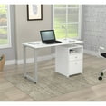 thumbnail image 3 of Inval Washed Oak Writing Desk with Pedestal, 3 of 8