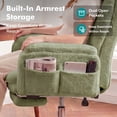 thumbnail image 6 of Genpo Cross Legged Office Chair, Criss Cross Desk Chair with Wheels, Green Teddy Fleece Big and Tall Reclining Office Chair 500lbs with Foot Rest, Reversible Armrests & Wide Seat, 6 of 6