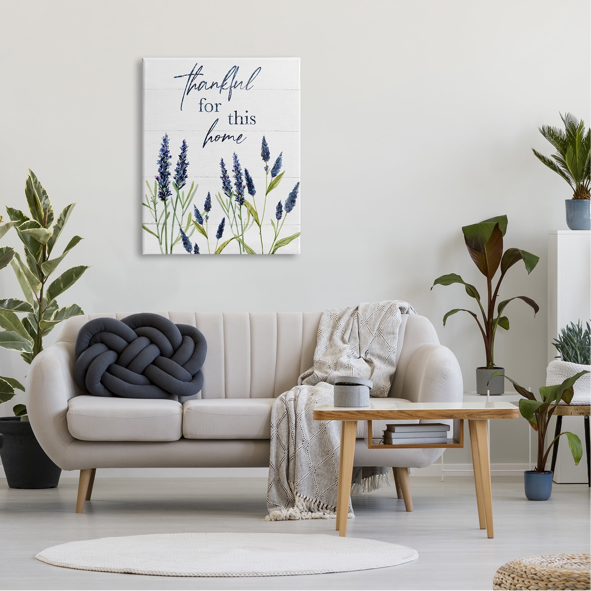 Stupell Industries Thankful for This Home Family Phrase Blue Hyacinth Flowers, 30 x 40, Design by Carol Robinson