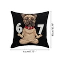 thumbnail image 3 of Funda de cojín con diseño de perro pug practicando yoga | Funda de cojín decorativa con un lindo perro de dibujos animados para el sofá del hogar, 3 of 9