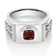 thumbnail image 2 of Gem Stone King Cushion Red Garnet 2.78 Ct in 925 Sterling Silver Men's Ring (Size 11), 2 of 4