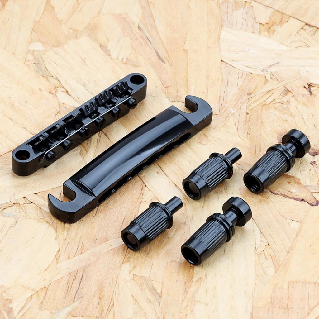 Yihuala Electric Guitar Bridge Tailpiece 12 String Saddle Bridge with Studs and Anchors Guitar Musical Instrument Part