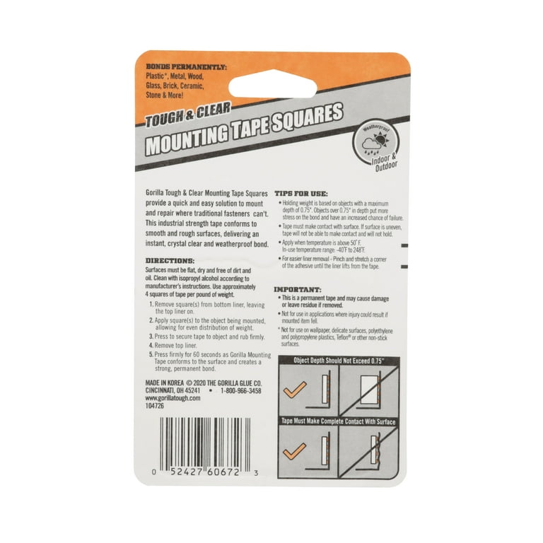 XFasten Acrylic Adhesive Mounting Squares, 1 Inch
