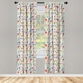 thumbnail image 3 of Ambesonne Watercolor Curtains, Wildflowers Illustration, Pair of 28"x63", Multicolor, 3 of 5