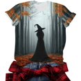 thumbnail image 6 of Witch Funny Graphic Tees for Women Round Neck Short Sleeve Loose Fall Tops Fall Shirts Multicolor M, 6 of 7