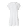thumbnail image 4 of B91xZ Robes Printemps Été Femmes Robes Décontractées à Manches Courtes Col Carré Volanté Dos Noué Taille Élastique Robe Courte Mini, Blanc L, 4 of 4