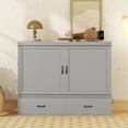 thumbnail image 3 of Queen Murphy Bed Cabinet with USB Port and a Large Drawer, Space-Saving Chest Cube Bed, Solid Wood Storage Bed can be Folded into a Cabinet,for Small Spaces Apartments Studio Guest Room, Gray, 3 of 7