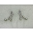 thumbnail image 4 of Faship Gorgeous  Clear CZ Crystal Shell Pearls Floral Necklace Earrings Set, 4 of 5