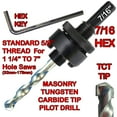 thumbnail image 2 of Arbor For Hole Saw Arbor For 1 1/4" upto and Inc 8" Hole Saw Mandrel has 7/16 Hex End TCT Pilot Drill For Concrete Brick Masonry Use with Carbide Holesaw For Drilling Holes in Concrete and Masonry, 2 of 4