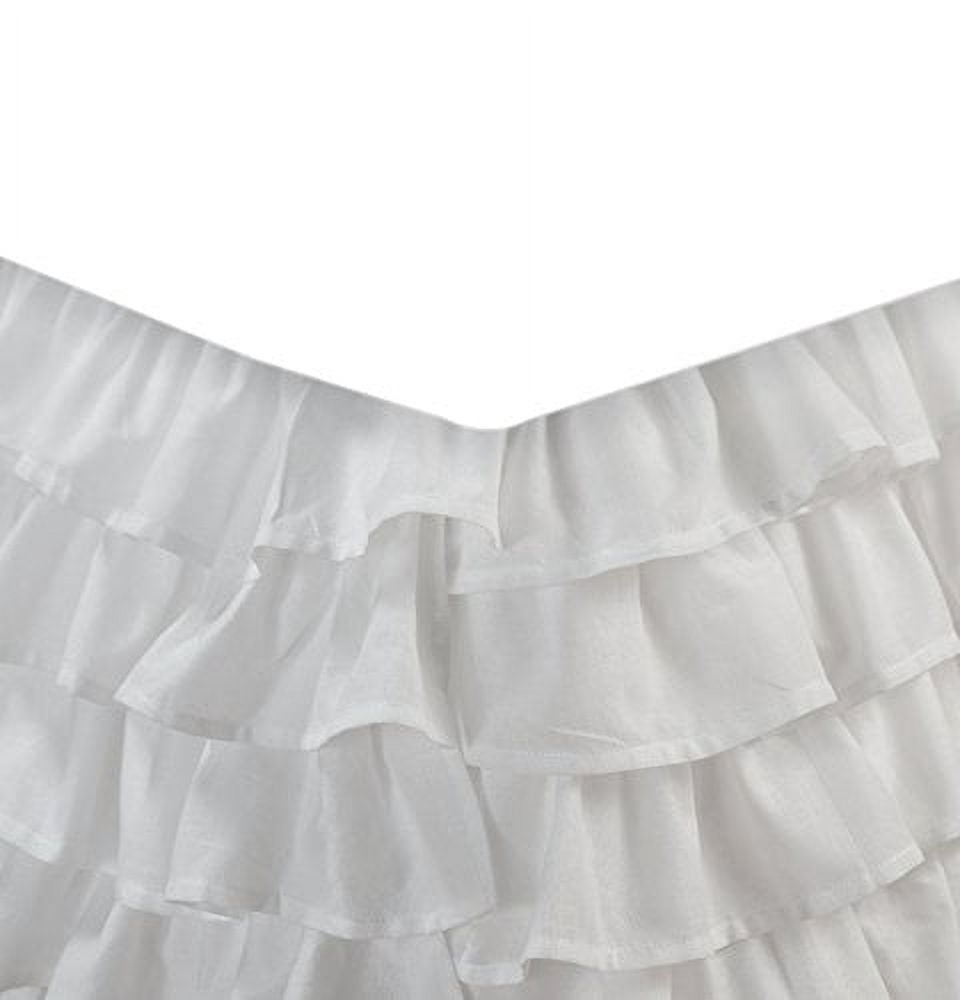 Multi-Ruffle White Bed Skirt 15" King