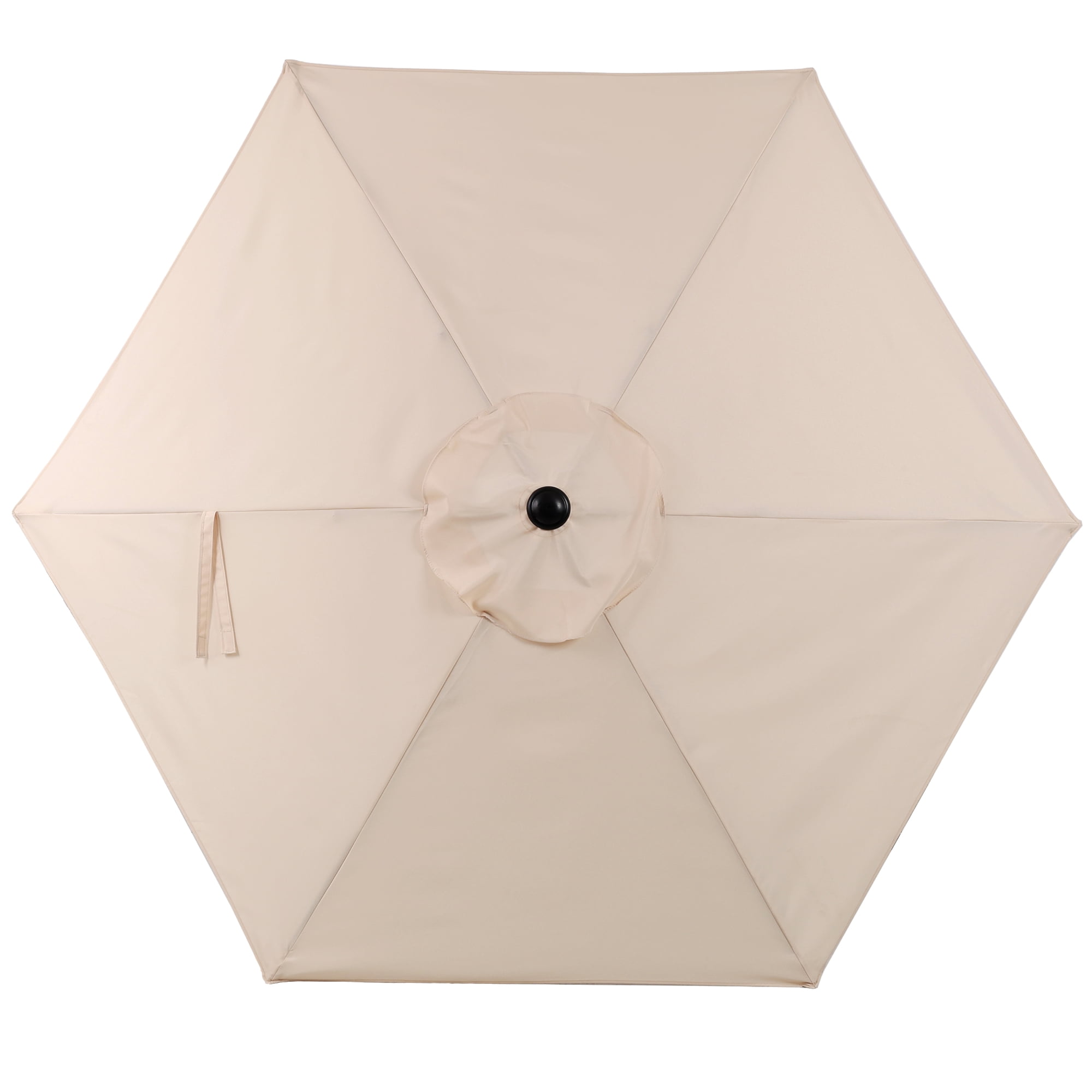 Leumius 7.5FT Patio Umbrella,Outdoor Market Yard Umbrella, Sun Shade Umbrella with Push Button Tilt and Crank Mechanism for Garden, Deck, Pool and Backyard, Not Include Umbrella Base,Beige