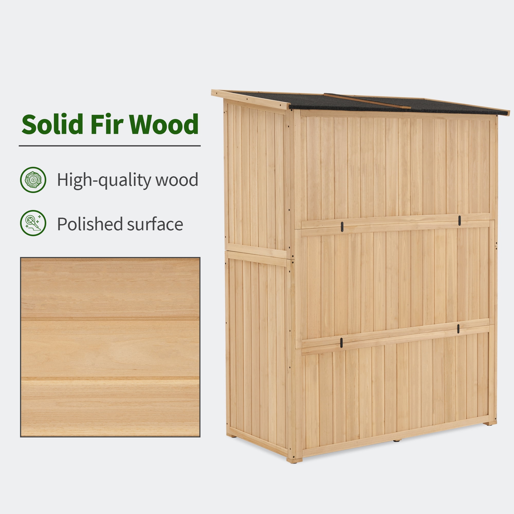 MCombo Outdoor Wood Storage Cabinet, Garden Tool Shed 1900
