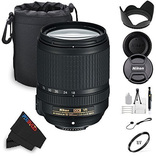 Nikon AFS DX NIKKOR 18140mm f/3.55.6G ED VR Lens with/ UV FilterCleaning KitCap Holder