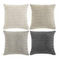 thumbnail image 2 of Fancy Homi Set of 4 Grey and White Decorative Throw Pillow Covers 20x20 inch for Couch Bed Chair, Modern Farmhouse Boho Room Decor, Soft Fuzzy Double Sided Corduroy Textured Striped Cushion Case 50cm, 2 of 9