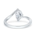 thumbnail image 3 of Marquise Art Deco Wave Wedding Engagement Ring Simulated Cubic Zirconia 925 Sterling Silver size 9, 3 of 5